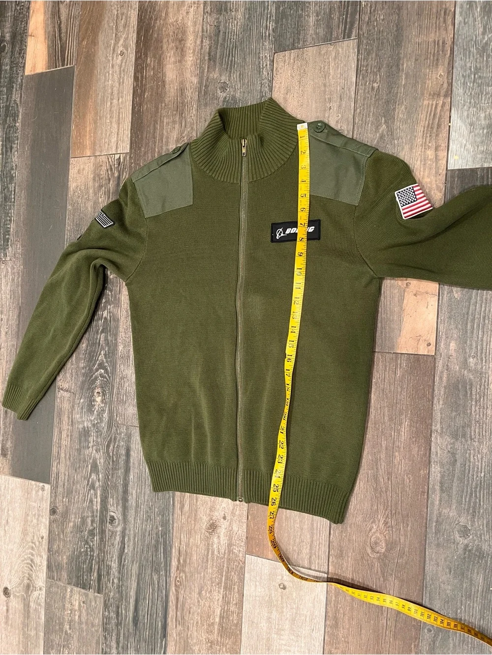 Red Canoe Boeing Flight Cardigan Full Zip Sweater - Army Olive Green Men’s Sz M